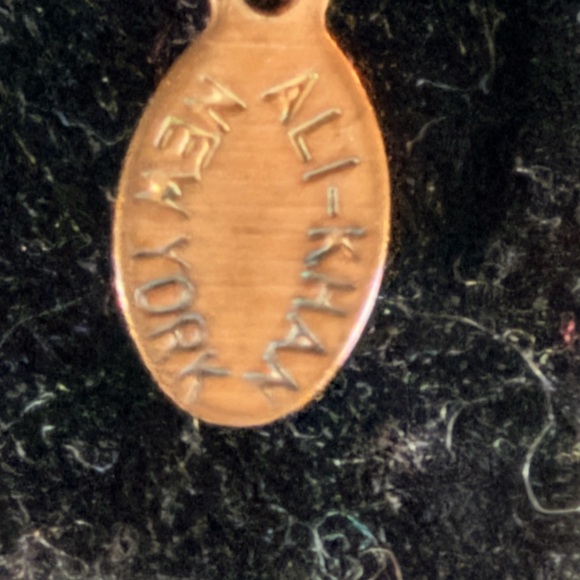 Elegant Blue and Gold Necklace marked ALI KHAN - Picture 3 of 4